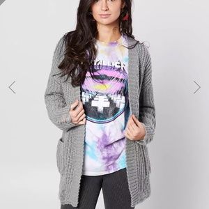 BKE Distressed Sweater Cardigan